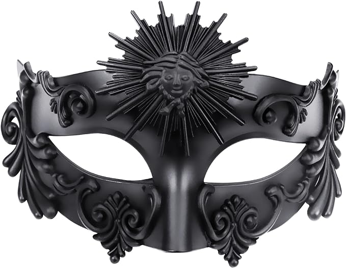 Greek Roman Masquerade Mask Halloween Mask Venetian Mardi Gras Mask Black