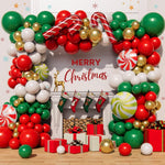 Christmas Balloon Arch Garland Kit 160pcs Red Green Gold Balloons Party Decoration (Green, Red, Gold)