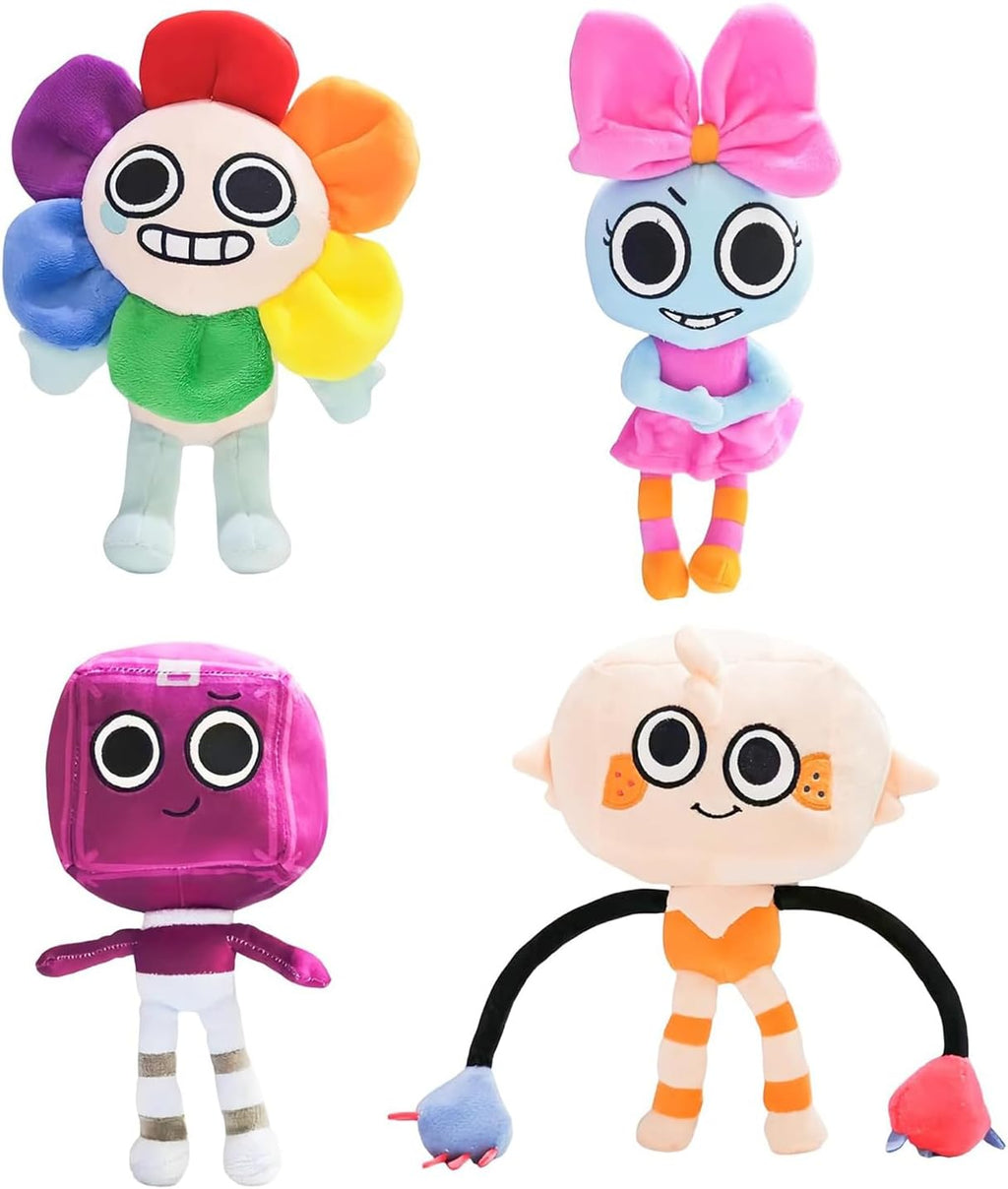 4PC Dandy's World Plush - Fans Gift, Horror Stuffed Doll for Kids and Adults