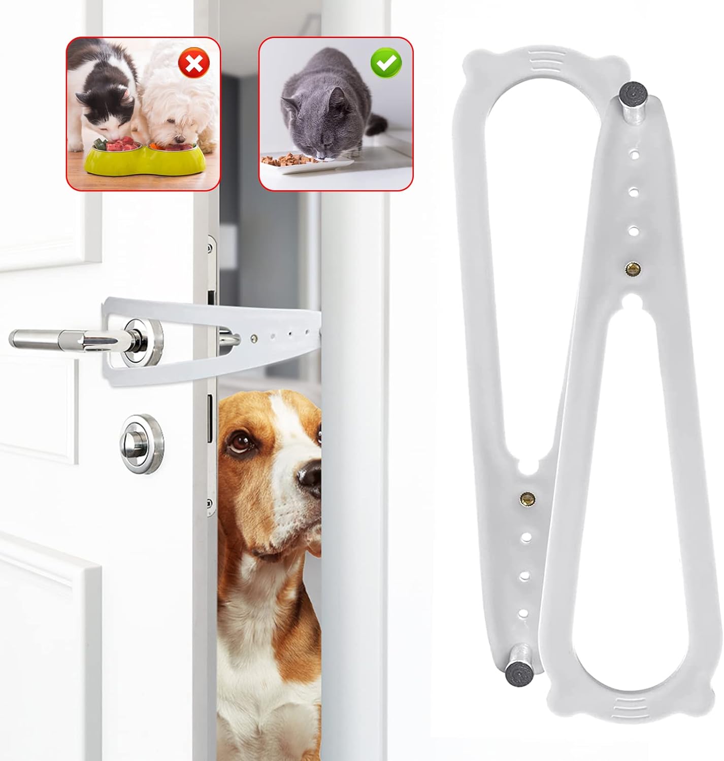 2PCS Cat Door Holder Latch, Flex Latch cat Door Holder, Cat Door Alternative, Door Latch Plus Door Stopper