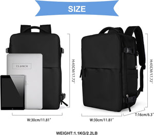 Travel Backpack For Women Men Airline Approved,Black Carry On Backpack,Large Hiking Waterproof Outdoor Sports Rucksack Casual Daypack Fit 15.6 Inch Laptop Backpack for College