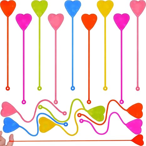 36 Pack Valentines Day Sticky Hands Toys Valentines Hearts Sticky Stretchy Toys for Kids -Party Favors