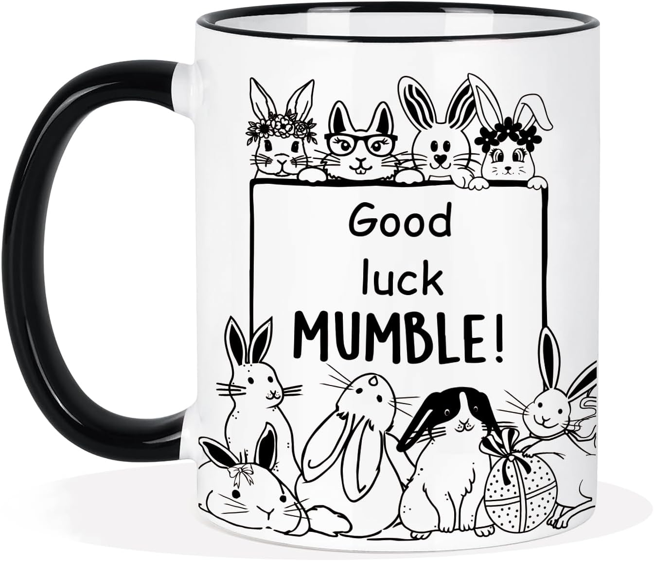 Easter Bunny Mug, Bunny Gifts for Women Men, Easter Coffee Mugs for Rabbit Lovers, Cute Rabbit Pattern Decoration, Ceramic Mugs 11oz, Microwave & Dishwasher Safe