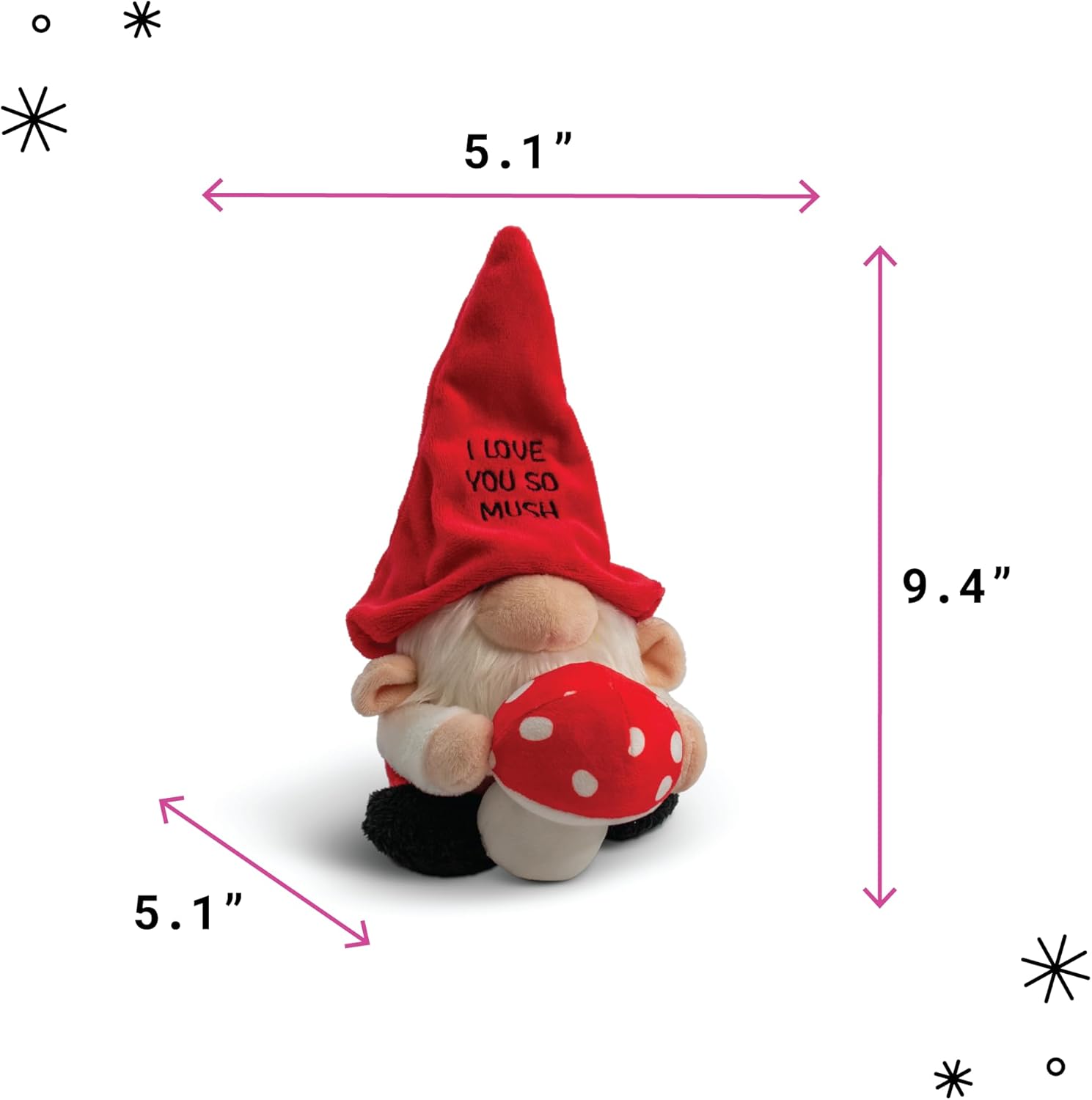 Punchkins-Gnome Mushroom Plushie - I Love You So Mush