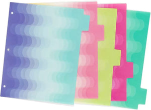 LS - U Brands Store 5ct Patterned Poly Tab Dividers Tidal Ombre
