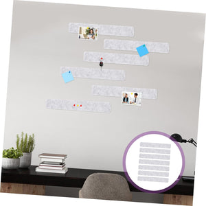 8 Pcs Felt Message Board Adhesive Felt Board Strips Cork Strips Bulletin Bar Strip with Thumb Tacks