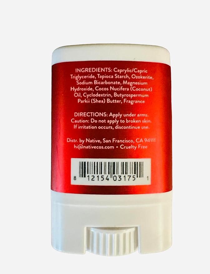Native Candy Cane Mini Deodorant - 0.35oz, Travel Size