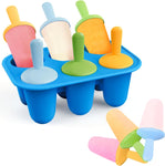 Popsicles Molds Silicone, 6 Pieces BPA-Free Ice Pop Mold, Reusable Mini Toddler Popsicle Molds with Sticks, Homemade Small Popsicle Mold for Kids (Blue)