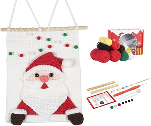 Crochet Kit for Beginners, Christmas Crochet Kit for Beginners Adults, Knitting Kits Hooks Yarn Set with Step-by-Step Video Tutorials, Tapestries Style