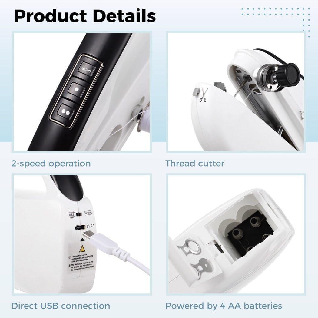 Handheld Sewing Machine, Mini sewing machine, Easy to Use and Fast Stitch Suitable for Beginners