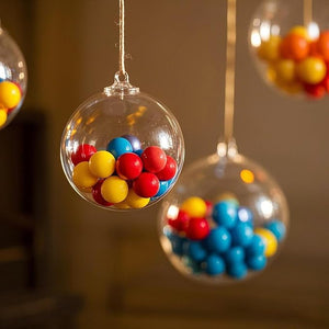 40 Set 3 Inch Clear Ornaments, Clear Plastic Fillable Christmas Ornaments Balls for Wedding Party Home Decor DIY Craft