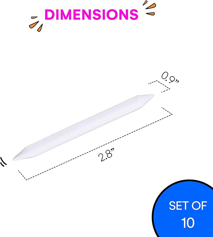 Amazaque Blending Stump - 10 Pcs, #6 - Blending Stumps for Drawing and Sketching - Tortillions Blending Sticks - Ideal Pencil Blender Tools for Smooth Shading and Blending - 2.75 x 0.94 x 0.39 inches