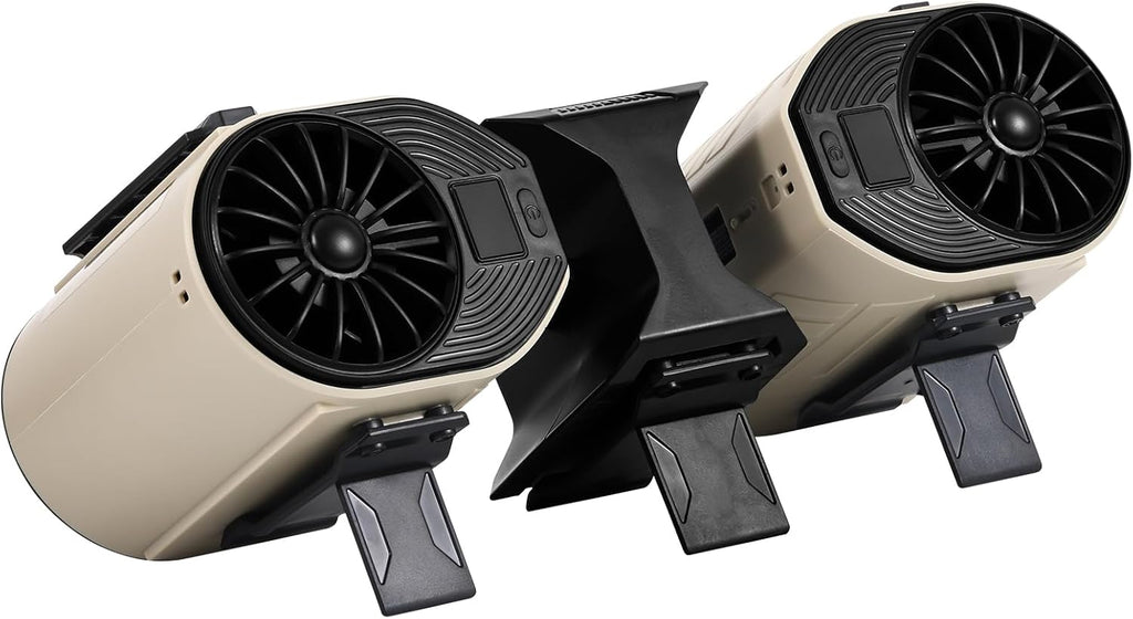 Portable Waist Fan Detachable Double Fan Combination Turbo Technology10000 mAh 5-Speed 13000RPM Clip On Belt Wearable Personal Neck Fan for Traveling Outdoor Jobsite Camping