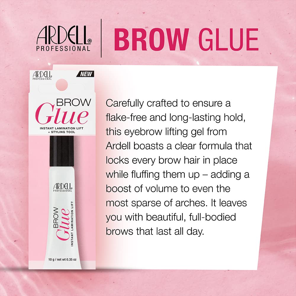 Brow Glue – Clear Eyebrow Gel for Instant Lamination Lift with Styling Brush, All day Extreme Hold Brow Gel for Fluffy Defined Brows, 0.35 oz