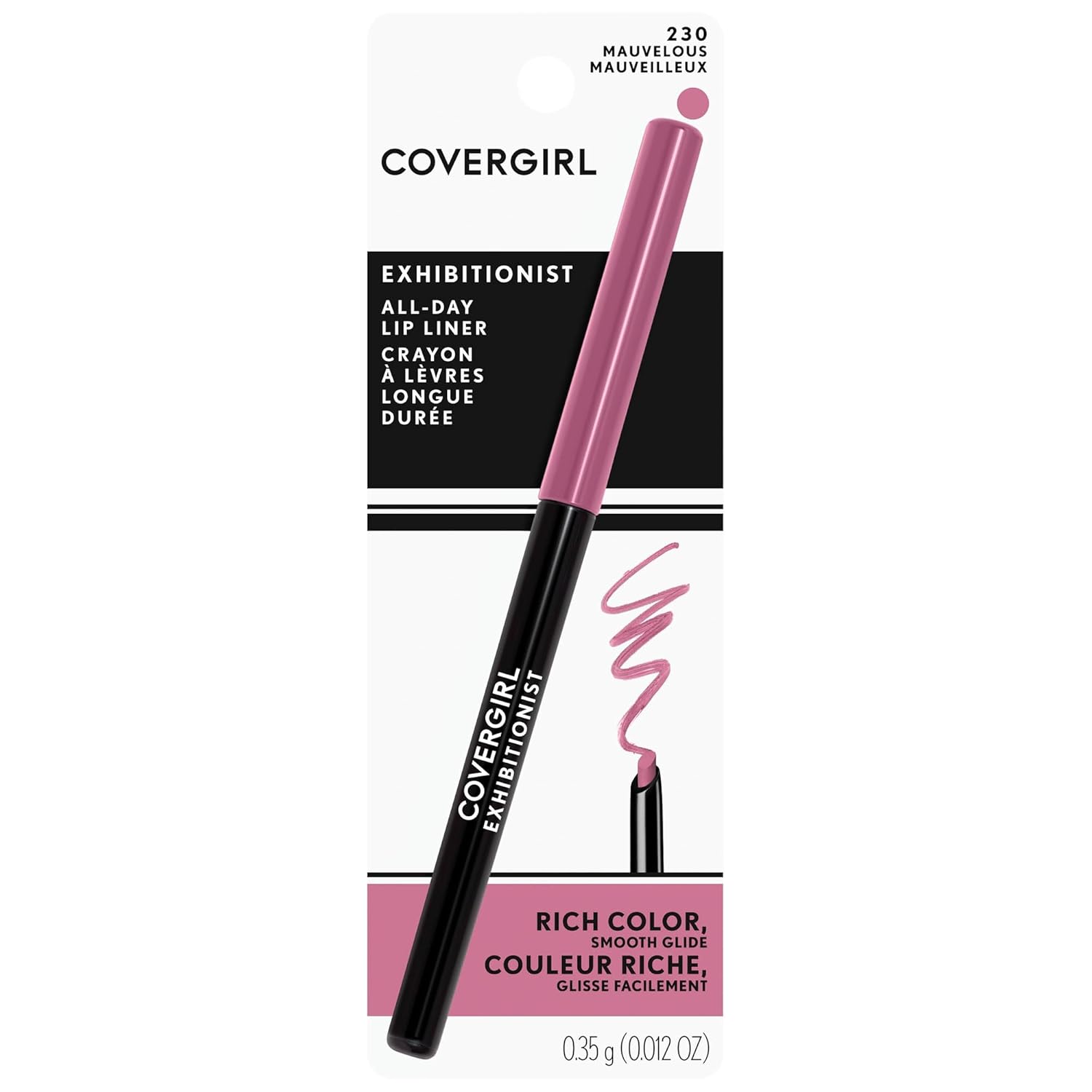 CG  All-Day Lip Liner, Retractable Tip, Easy application, Smudge, Transfer, Mask - Proof