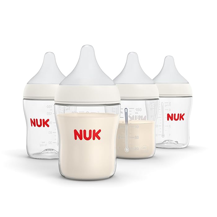 NUK Perfect Match Slow Flow 2-in-1 Natural And Anti-Colic Bottle 5oz., 4 Pack, BPA Free