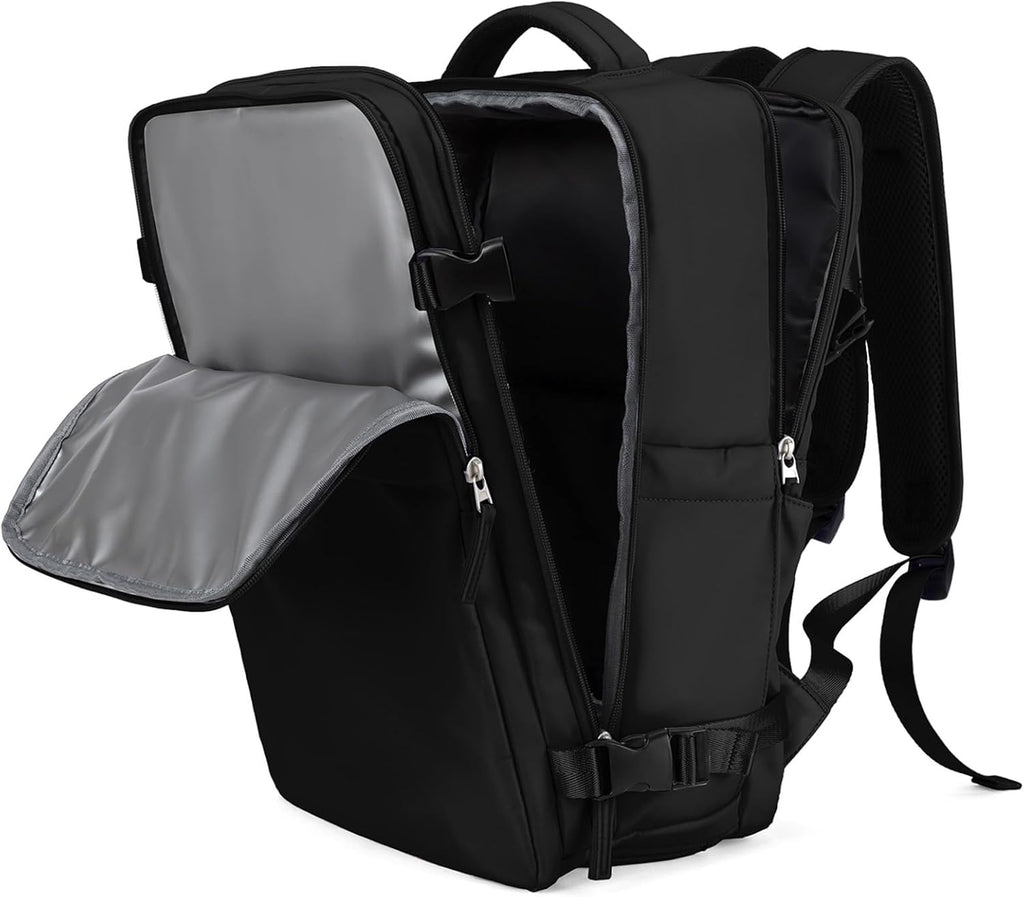 Travel Backpack For Women Men Airline Approved,Black Carry On Backpack,Large Hiking Waterproof Outdoor Sports Rucksack Casual Daypack Fit 15.6 Inch Laptop Backpack for College