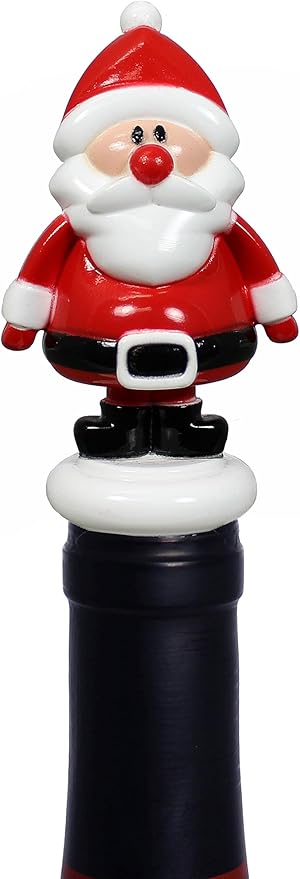 Prodyne Santa Claus Christmas Acrylic Bottle Stopper