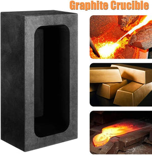Graphite Ingot Mold Metal Casting Mold, Melting Crucible Furnace for Gold Silver Aluminum Copper Brass Zinc Plumbum and Alloy Metals (85x45x30mm - 665g Gold/320g Silver)