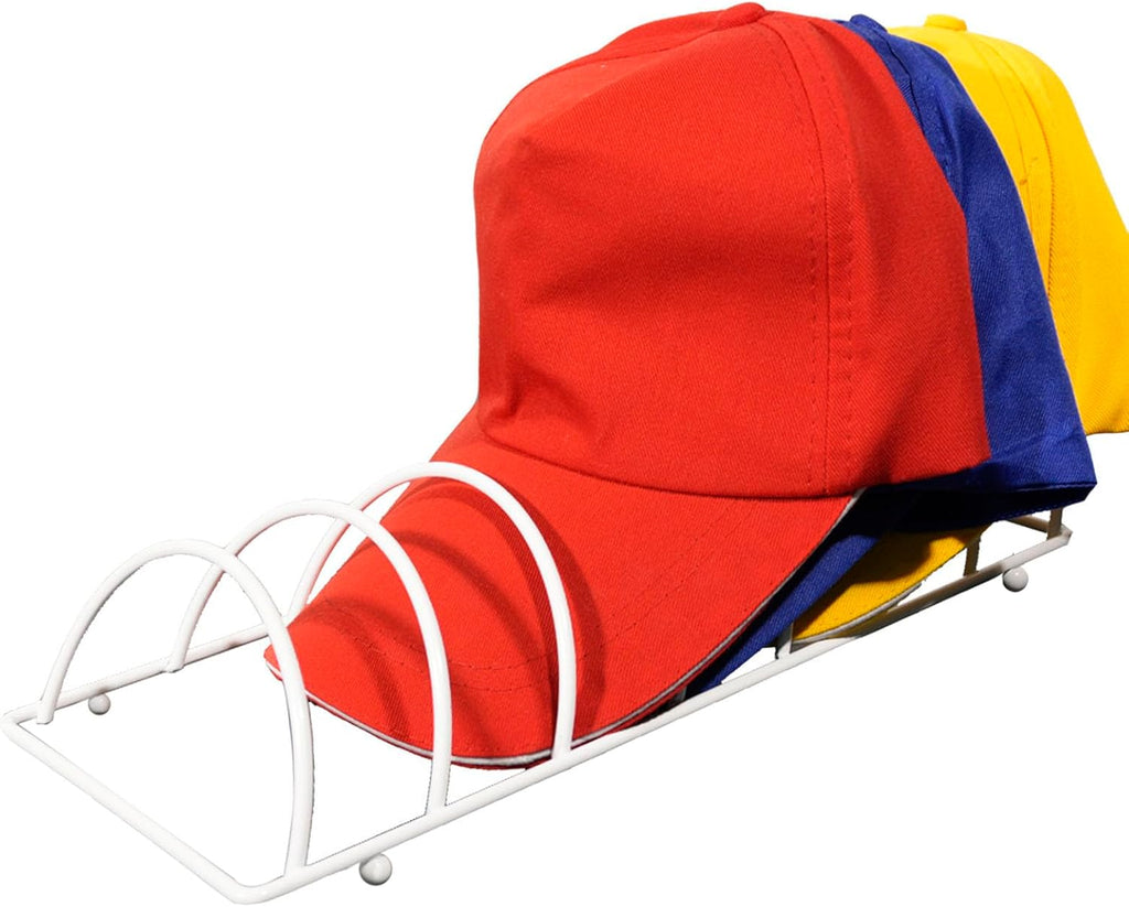Baseball Cap Organiser, Hat Rack for 7 Hats,Sturdy Ball Cap Stand Organizer for Closet, Bedroom, Dresser, No Install Hat Holder for Closet(white)