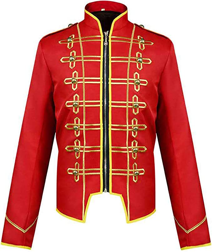 Steampunk Military Drummer Parade Jacket Gothic Marching Band Coat
