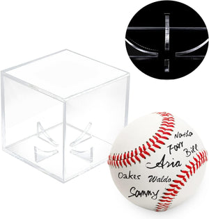 2 Pack Baseball Display Case - UV Protected Acrylic Holder for Display, Clear - Fits Official Size Ball (2 Pack)