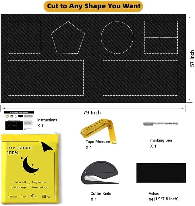 Blackout Shades/Blinds for Windows, Portable Blackout Curtains/Window Cover for Bedroom, Travel, Baby Nursery, Office