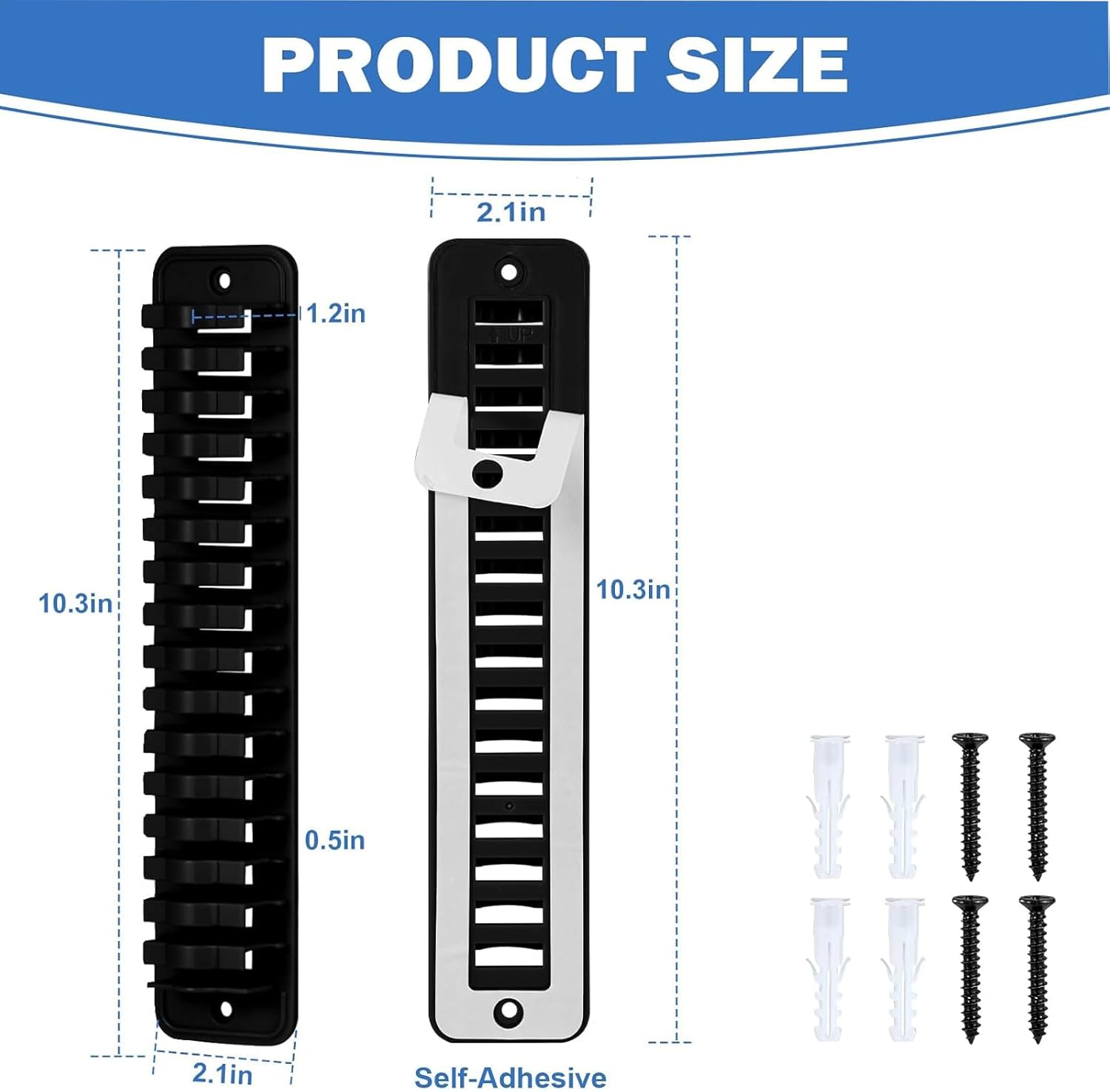 Hat Organizer for Baseball Caps, 1 Pack Hat Rack Adhesive Hat Hooks for Wall Hold Up to 16 Hats, 10.3 * 2.1 inch Hat Storage Display Hat Hanger Holder for Door Closet-Blue