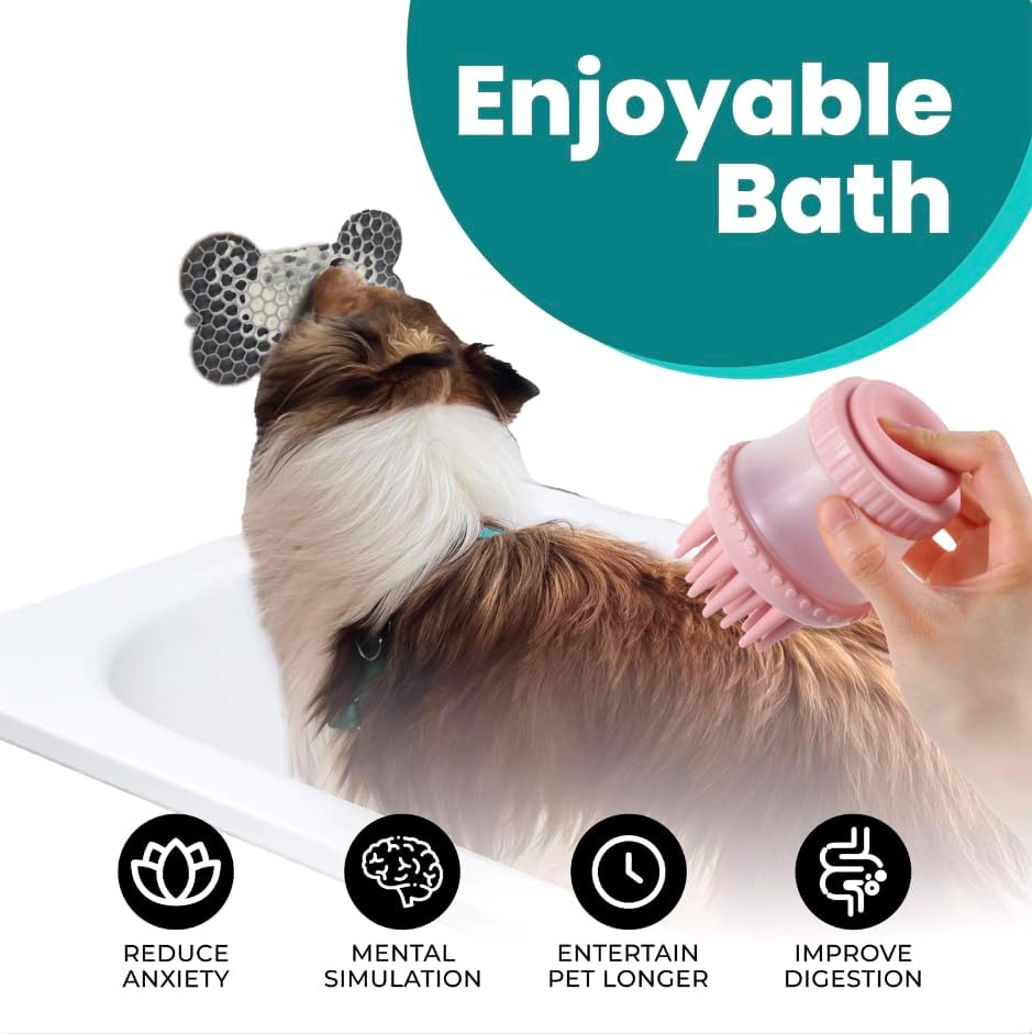 White + Sable Dog Shampoo Brush, Dog Scrubber, Dog Bath Scrubber, Dog Bath Accessories
