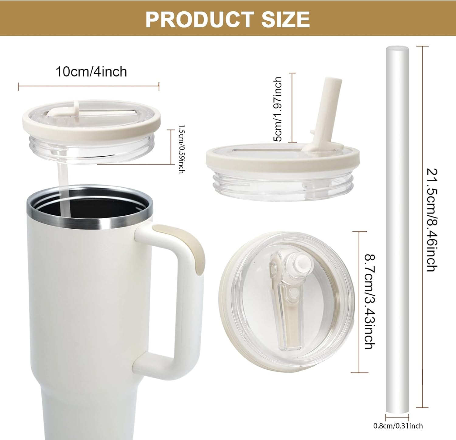 2 Pack 40 oz Leak Proof Lid for Stanley Quencher, 40 oz Tumbler Flip Straw Lid Spill Proof Reusable Tumbler Cover Compatible with 40oz Stanley Cup Accessories