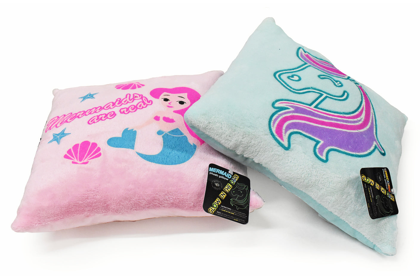 Glow-In-Dark Pillow (13x13) (Mermaid &  Unicorn)