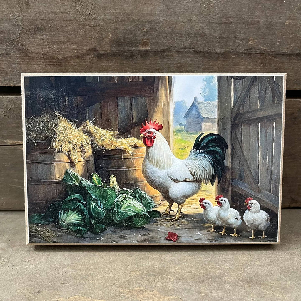 Into the Hen House Block Tabletop Sign