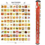 100 Foods You Must Eat - 16"x24" Scratch Off Poster