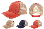PONYTAIL HAT (NAVY/CORAL/KHAKI)