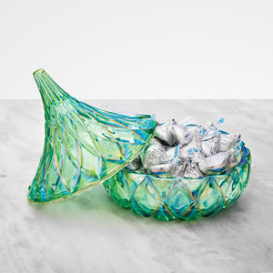 Green Candy Dish, Chocolate Dish, Crystal Decor
