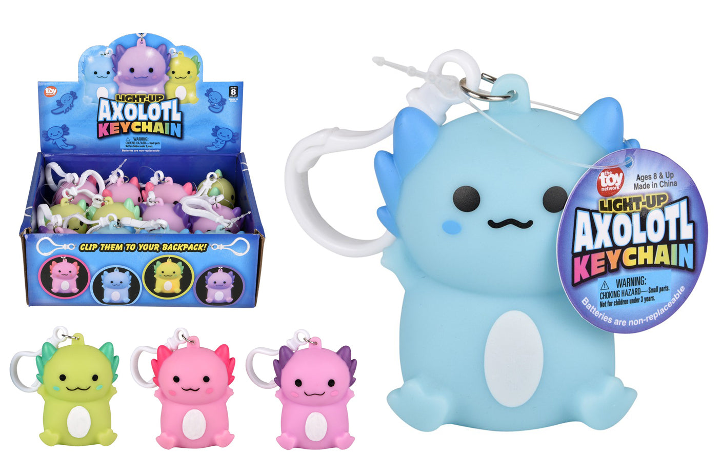 Axolotl Keychain (Light-Up) (2.5")
