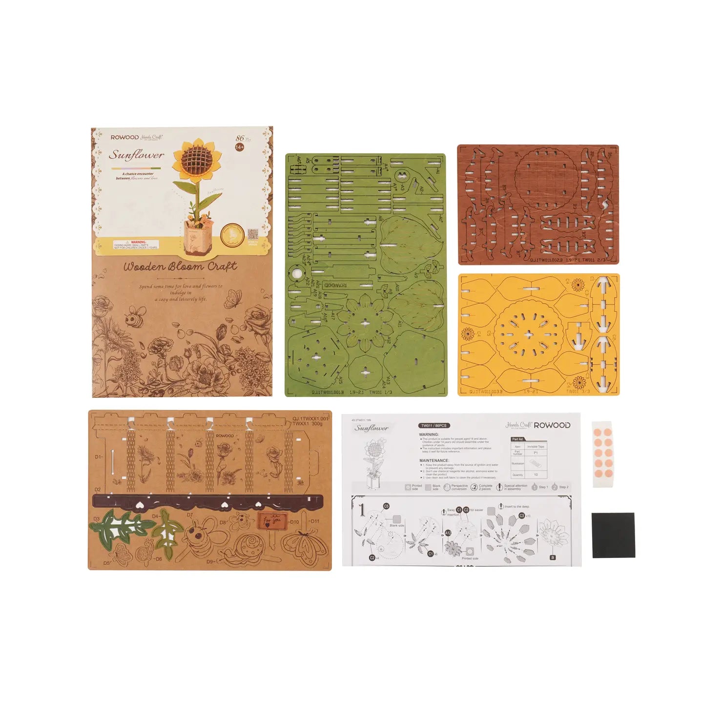 3D Wooden Flower Puzzles: Sunflower