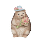Resin 4.25" Brown Spring Light Up Hedgehog Figurine