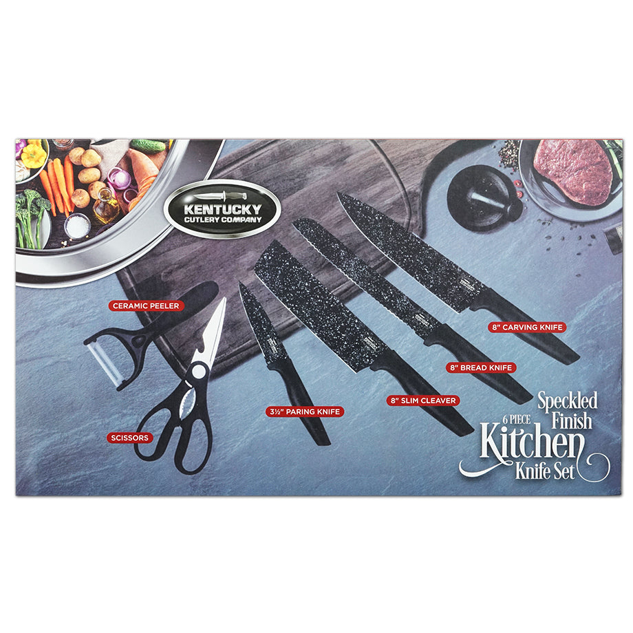 KITCHEN CUTLERY SET-6 PC SET- Speckled Finish