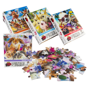 50pc 3D Animal Selfies Puzzle- 4 Assortments to choose from