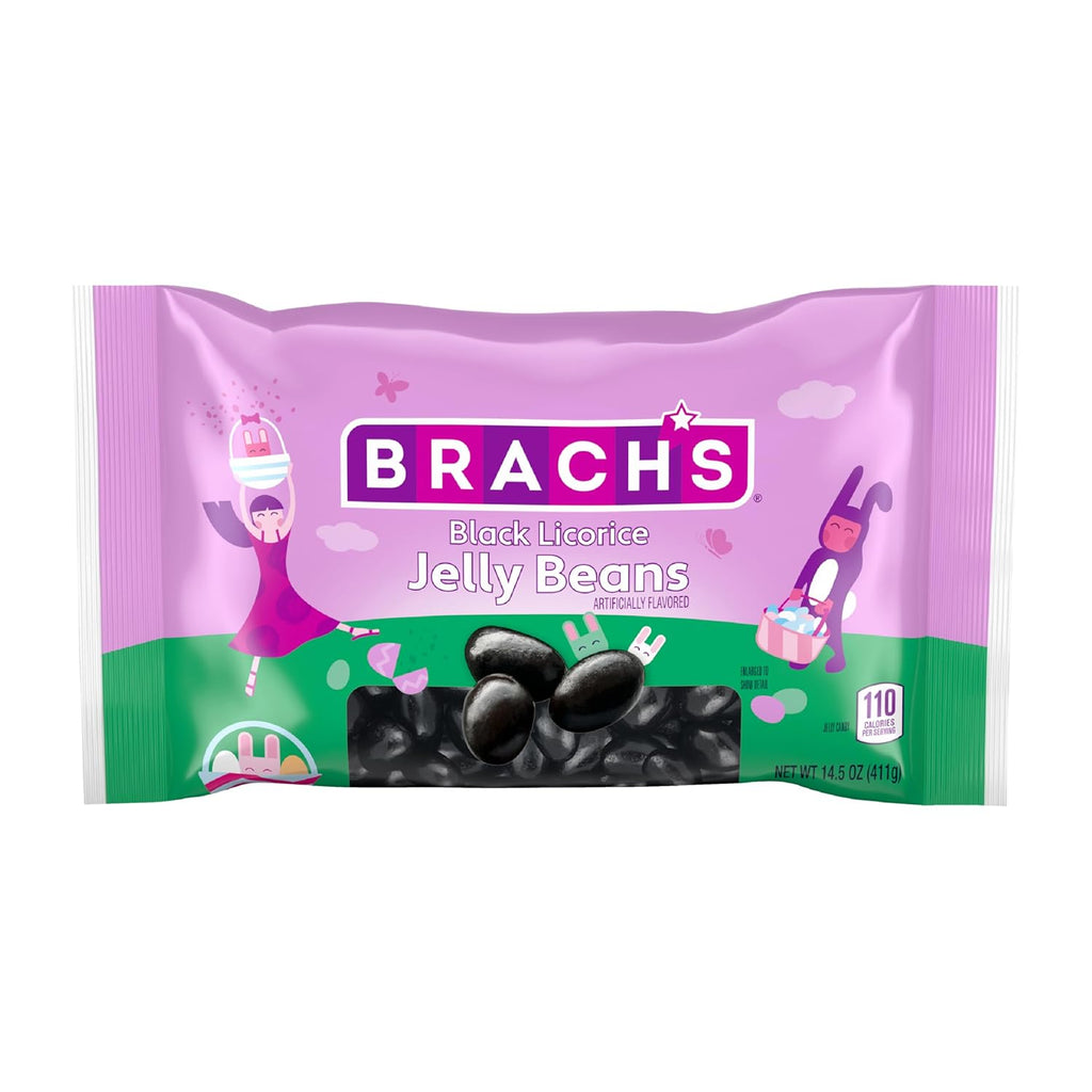 Brach's Black Licorice Jelly Beans, Springtime Easter Candy, 14.5 oz (Best By:11/16/26)