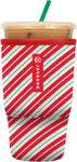 Sok It JavaSok Iced Coffee & Cold Soda Insulated Neoprene Cup Sleeve (Candy Cane Stripes, Large: 30-32oz)