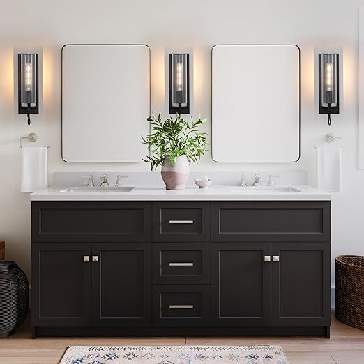 Matte black bathroom wall sconce hotsell