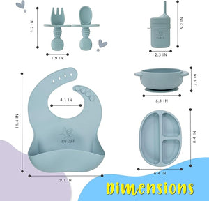 Silicone Baby Feeding Essentials Set: Sippy Cup for 6 Month Old, Suction Baby Plates, Bowls & Utensils Starter Kit, Great Toddler Dishes & Baby Spoons, Must-Have Food Sets for Little Ones!