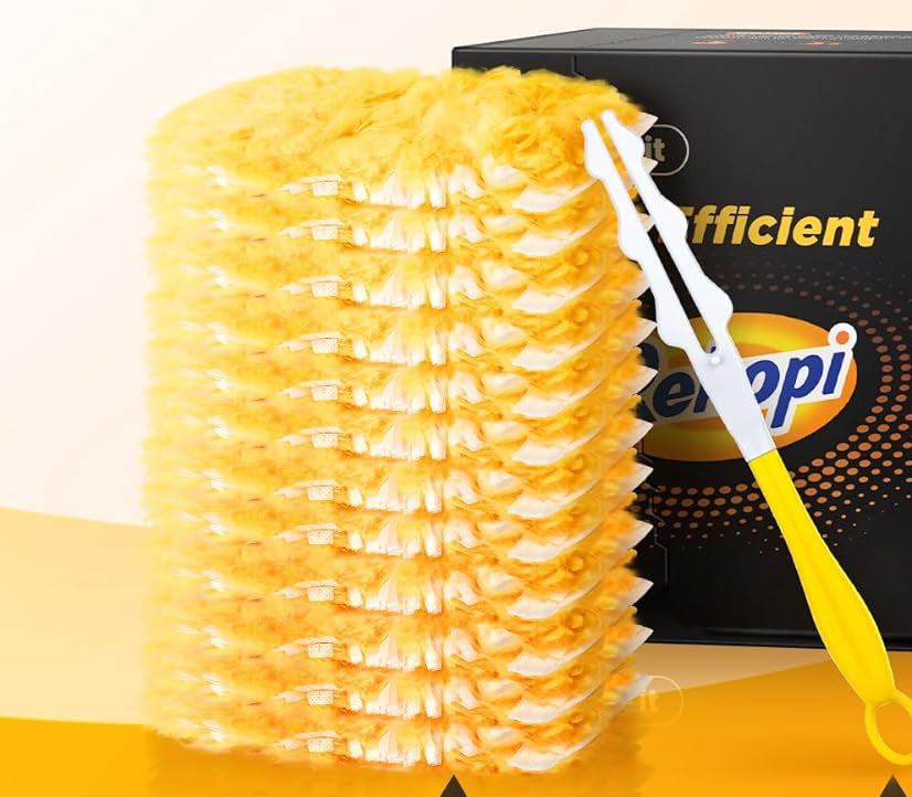 Heavy Duty Duster Refills for Swiffer Duster, 20 Count Duster Refills with 1 Handle, Multisurface 360° Dusters with 4X Microfibers, Unscented Disposable Dusters for Cleaning