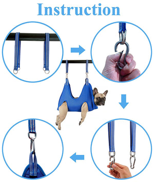 Pet Grooming Hammock Harness with Nail Clippers/Trimmer, Nail File for medium to large size dogs