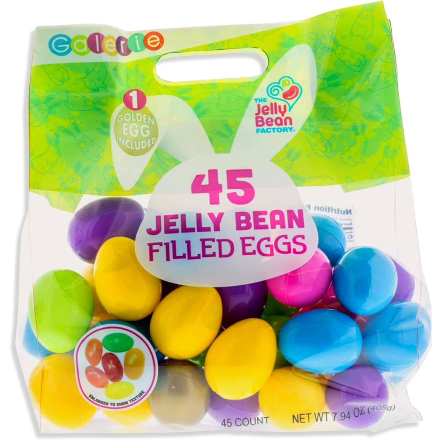 Bulk Plastic Candy Filled Easter Eggs with Jelly Beans, Basket Stuffers, Assorted Bag of 45 Eggs Including 1 Golden Egg!  (Best By: 9/30/26)