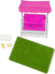 Patio Set for Mini Dolls – Outdoor Furniture for 6-Inch Dolls – Dollhouse Accessories for Terrace, Garden – Toys for Kids – 3 Years + – Garden Patio Set