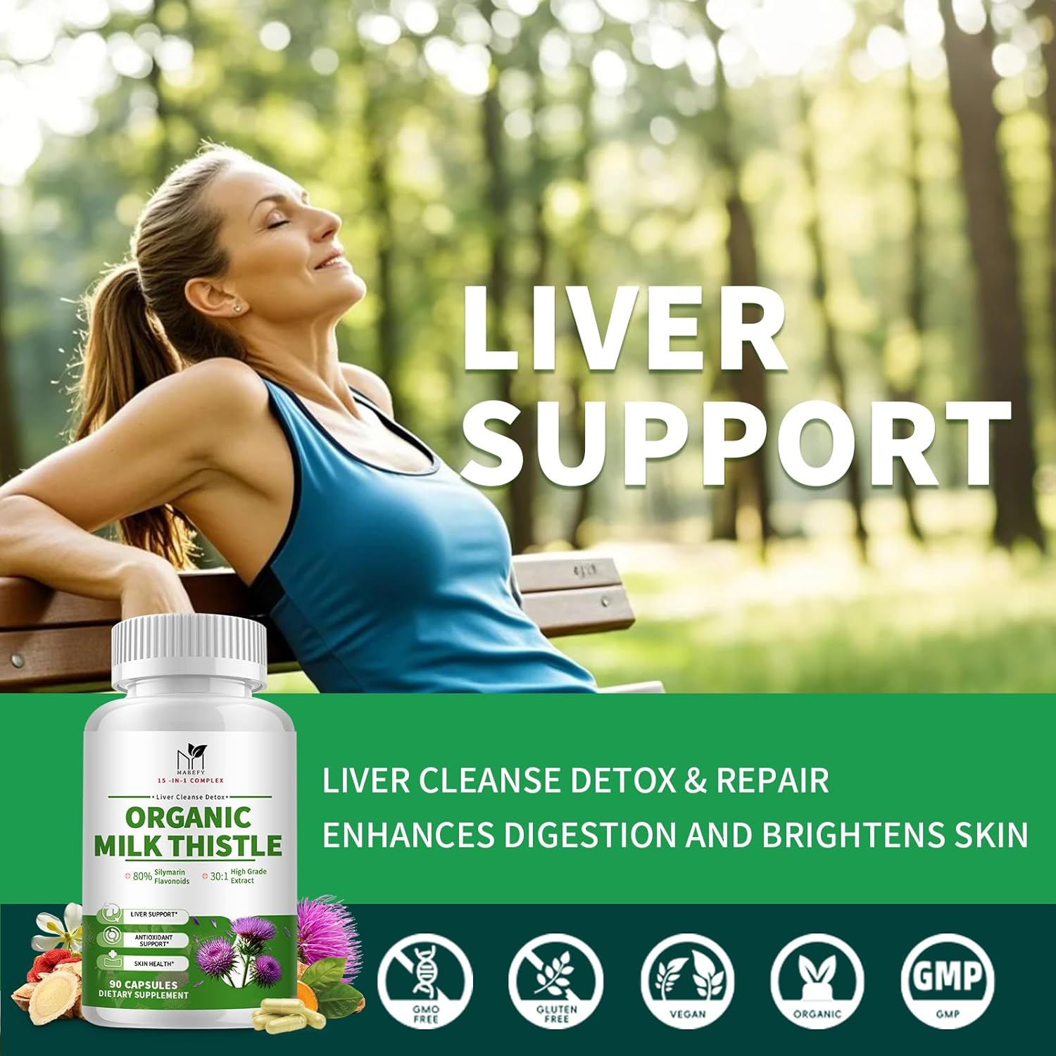 Liver Support Supplement – Milk Thistle Extract with Silymarin, Glutat –  Hooked on Pickin'