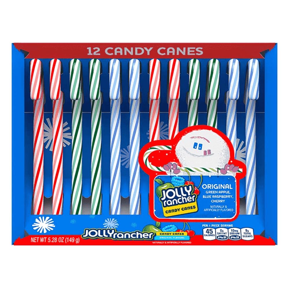 Jolly Rancher Candy Canes, Original Flavors 5.28 Oz (Best By: 10/2025)